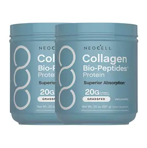 2 Piece NeoCell Collagen Bio-Peptides Powder 20oz -KM Grassfed Protein Supplement-Advanced with 18 Essential Amino Acids