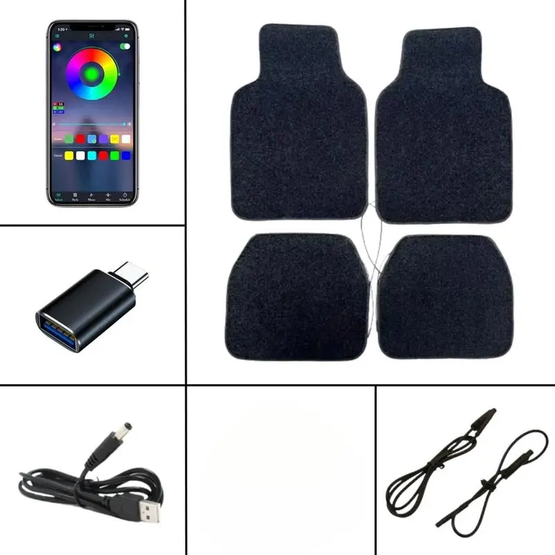 2026 Latest Starlight Waterproof Car Floor Mats, Multi-Color Packs, USB Universal Adaptation Model, All Weather Auto Parts Accessories, Outdoor-Use Car Interior Accessory, Car Floor Mats All Weather