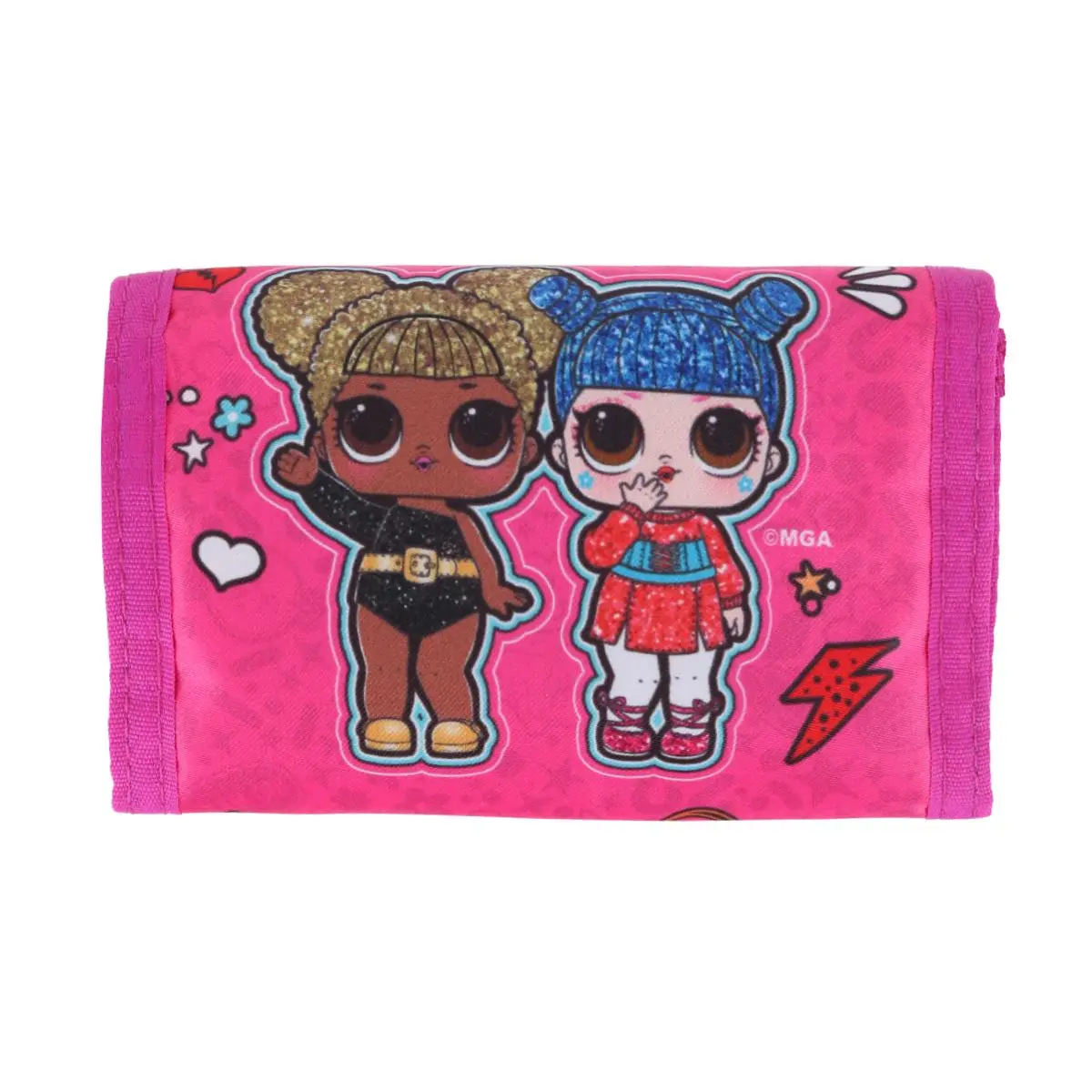 Textiel Trade Kid's LOL Surprise Hook and Loop Closure Tri-Fold Wallet, Trifold Wallets, Velcro
