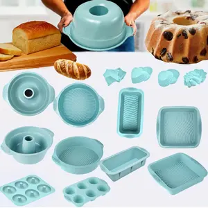 30pcs Multi-type Blue Rectangle, Round Creative Cake Mould, Silicone, Reusable, Non-stick Baking Tray, Oven Accessories, Baking Tools, Kitchen Gadgets, Kitchen Accessories, Valentine'S Day Gifts For Wife