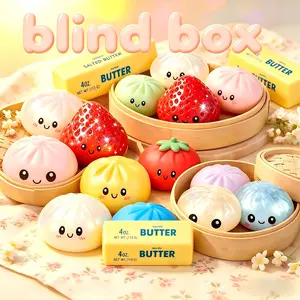 Super Value Squishy Toy Bundle Set，Dumpling, Strawberry & Butter Stick,Stress Relief Toys Bundle Set,Surprise Combo Pack,Perfect Gift for All Festivals & Holidays