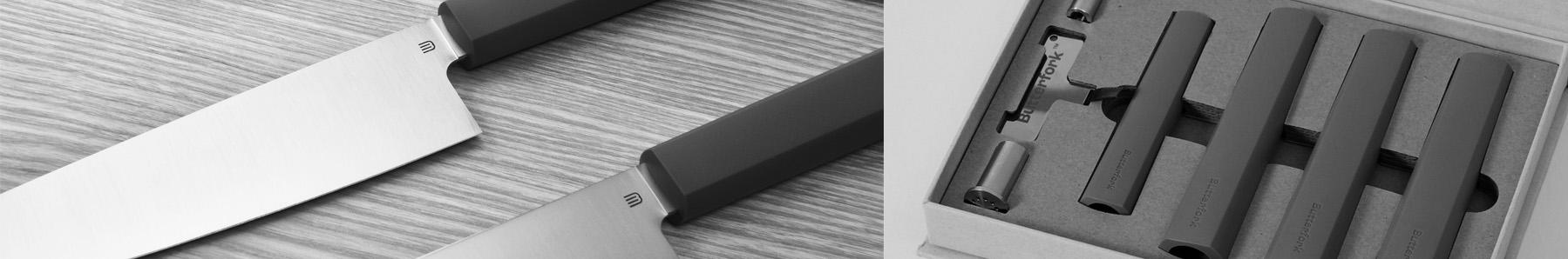 Butterfork Purest 8” Chef's Knife with Oak Sheath, AR-RPM9 Stainless Steel, Replaceable ABS Handle, Dark Grey, Presented in a Premium Gift Box