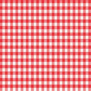 Magic Cover 6739445 52 x 52 in. Red & White Checkered Plastic Tablecloth