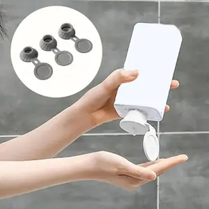 Standing Bottle Cap Set for Shampoo, Conditioner, Shower Gel, Leak-Proof Flip Top Dispenser Caps, Kitchen & Bathroom Accessories, 3 Piece Pack