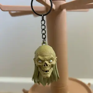 Crypt Keeper Tales From The Crypt Keychain with Detailed Zombie Design and Chain Attachment