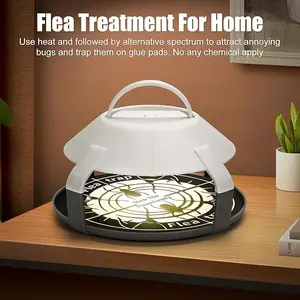 Flea Trap for Inside Your Home with 6 Sticky Pads, Flea Light Traps Kills Fleas in House, Hanging Flea Lamp with USB Cable and Led Light Pest Control for Bug Moth Gnat Indoor and Outdoor
