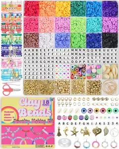 Clay Beads Bracelet Making Kit 18 Colors 5000pcs Friendship Jewelry for DIY Crafts Gifts Toys for Kids Complete Set with Tools & Instructions