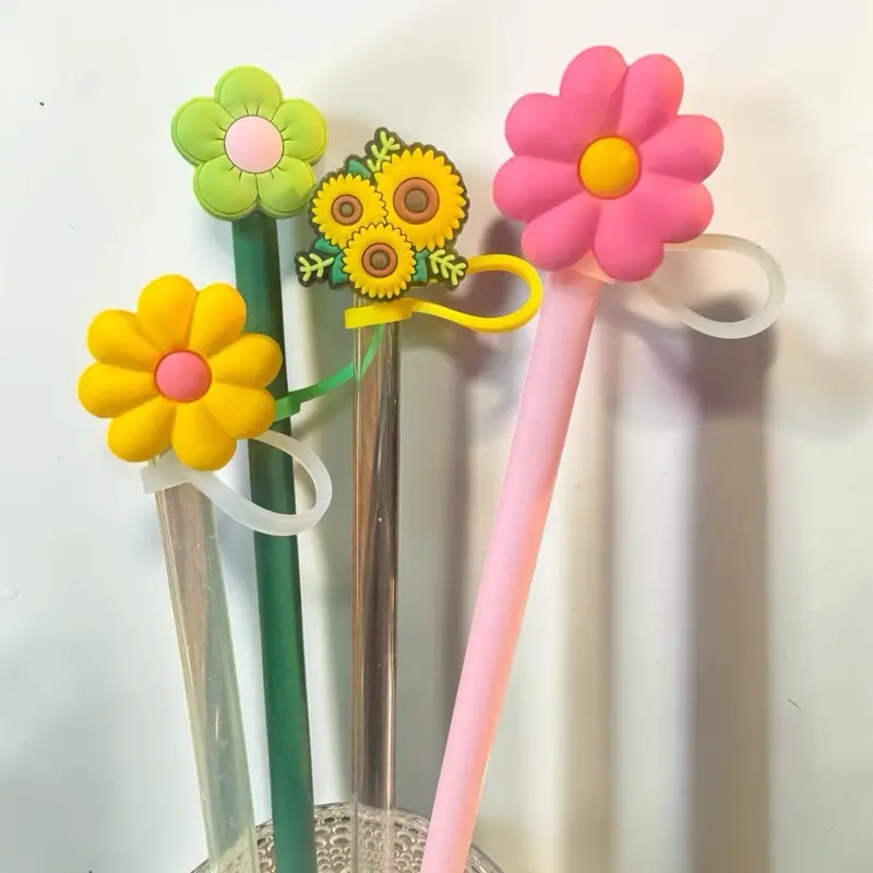 8mm Reusable Plastic Straw Toppers, Universal Fit for Standard Drinking Straws