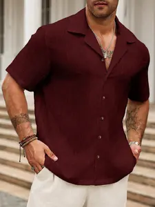 Men's Cuban Collar Shirt, Casual Fashion, Simple and Elegant, Perfect for Daily Wear, Vacation, Travel, Parties, Ideal Gift for Husband