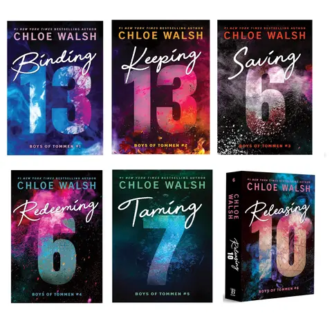 Boys of Tommen by Chloe Walsh (6-book series Sold Separately): Binding 13 , Keeping 13 , Saving 6 , Redeeming 6 , Taming 7 , Releasing 10 (leigh as secret) Novel (Paperback)