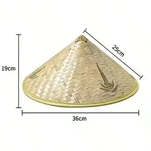 Chinese Bamboo Rattan Fisherman Hat Handmade Weave Straw Bucket Hat Tourism Rain Dance Props Cone Fishing Sunshade Hat