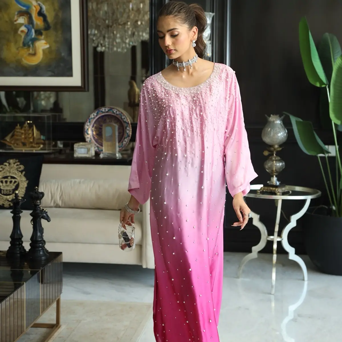 Palm Springs - Silk Kaftan Traditional Womenswear Clothing Dress