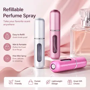 2 PCS Perfume Decanter 5ml Sample Portable Travel Bottle with Bottom Refill High-End Spray Perfume Decanter for Students Compact & Convenient Sub-Bottling Feature Transparent Design Fine Mist Spray Economical Choice