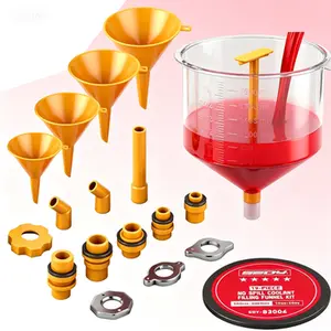 19-Piece Radiator Filler Set - No Spill Coolant Funnel, Leak-Proof Bleeder Kit for Universal Vehicles - Spill-Free Radiator Funnel with Extra Adapters - Coolant Filling Tool for Automotive Maintenance - Reusable Funnels and Accessories for Easy Refill