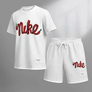This Men's Western Bunny Classic Logo Drawstring Shorts Set Is An Ideal Choice For Spring And Summer. This Casual Summer Set Includes A Short-Sleeved Shirt And A Pair Of Shorts, Suitable For Both Everyday Wear And Sports.