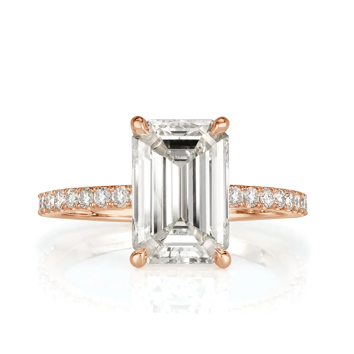 3.85ct Emerald Cut Lab Grown Diamond Engagement Ring