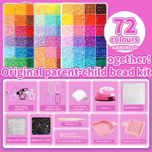 27200pcs 2.6mm Fuse Beads Kit with Iron -72Colors , Easter School Arts and Crafts Supplies for Kids,Christmas & Birthday Gift Ideas, DIY Pixel Art Set