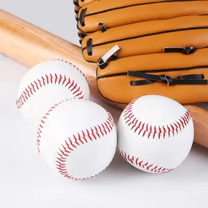 3pcs Handmade Baseball Nine Inch Game Training PVC Baseball Rubber Inner Soft Baseball Solid Foam Bouncy Ball Group Athletics Ball Set