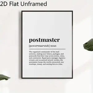2D Flat 1pc Unframed Postmaster Funny Definition Job Work Design Canvas Wall Art, Poster Print, Artwork Wall Painting for Gift, Bedroom, Living Room, Office, Wall Decor, Dormitory Decor, New Year Decor, Home Decoration, Christmas, Valentine's Day