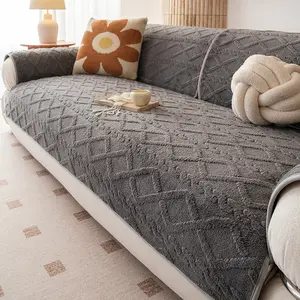 Plush Sofa Cushion Cover for Dogs, Scratch-Resistant Washable Soft Sofa Protector, Ideal for Office Bedroom Living Room Home Decor