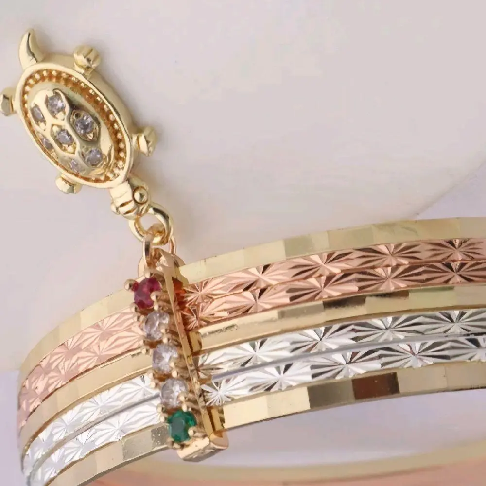 B15-7days Tortoise Design Bracelet 2.5 Inches Diameter 21.9 grams Water Resistant Copper Gold-filled
