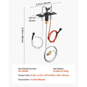 VEVOR Gas Pilot Assembly, OE 2090-012, 2198-012, SRV2090-012 Fireplace Gas Pilot Assembly, Natural Gas Ignition Replacement, Fit Heatilator, Heat Glo, Quadra-Fire, Outdoor Lifestyles, Majestic