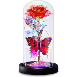 Galaxy Flowers Rose Birthday Gift for Women Mom Grandma, Enchanted Infinity Rose in Glass Dome, Valentines Rose Gifts for Valentine'S Day Mother'S Day Anniversary Wedding Greenke
