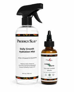 Chebe Hydration Mist & Growth Serum Duo for Coily and Curly Hair | Daily Moisture Lock and Shine