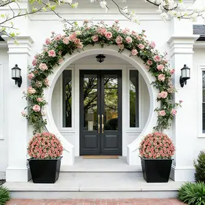 2 Pcs 24-Inch Artificial Rose Decoration UV Resistant, Lifelike Faux Floral Plants Fake Plants Greenery for Indoor, Outdoor Garden Home Decoration Porch Patio (Yellow/Pink/White)