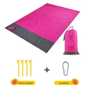 2X2.1M Waterproof Pocket Beach Blanket Folding Camping Mat Mattress Portable Lightweight Mat Outdoor Picnic Mat Sand Beach Mat LISM
