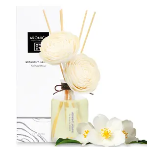Aronica Twin Sola Diffuser 160ml - Midnight Jasmine Scent, Fragrance Decoration for Living Room Book Shelf