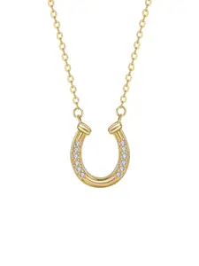 Dainty Horseshoe High End Necklace for Women, 18k Gold Plated Horse Shoe Style U Shaped, Western Jewelry For Women Teen