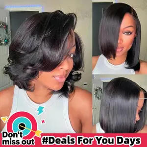 【 Silky Straight】LWIGS Bob Yaki Straight Pre-Styled Layered Cut 220% Density 5x5 Glueless Closure Wig Inspired Haircut Human Hair Wigs With Bleached Knots Beginner Friendly Quick Install  #DealsForYouDays#SummerVibes