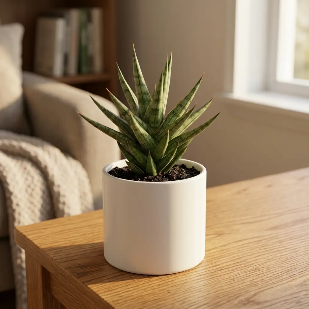Sansevieria 'Fox Tail' Plant Unique Snake Plant Indoor Houseplant Low Maintenance Easy Care Tropical Plant Home Office Decor