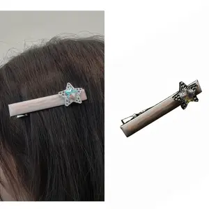Sharpe Hair Collection: Elegant Pink Marble Hair Clip with Star Gem – Perfect for Everyday Wear or Special Occasions