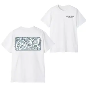 Local Girl Outfitters Pink Camo Dog T-Shirt – Southern Style Graphic Tee for Girls and Women, Moon & Dog Back Print, Soft Cotton Unisex  Streetwear