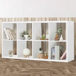 CAPHAUS 13-Inch Cube Storage Organizer Shelf, with Extra Thick Exterior Edge, Room Open Storage Shelf Divider, Bookcase, 8-Cube