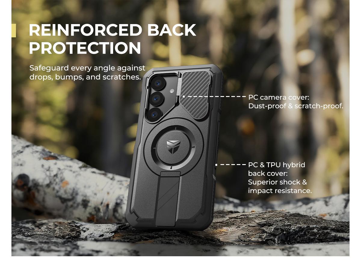 Dexnor for Samsung Galaxy S25/S25 Plus/S25 Ultra Case with Camera Cover & Adjustable Kickstand & Built-in Screen Protector, Magnetic Rugged Shockproof Bumper Cases Heavy-Duty Protective Cover (2025)