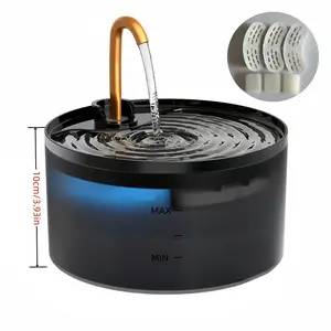 Auto Filter Pet Water Fountain, Automatic Water Bowl, Electric Mute Cat Drinker, 2.1L Recirculating Filtering System, Ideal for Dogs & Cats