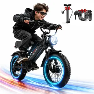 S12 Electric Bike, 16'' Fat Tire E-Bike for Teens/Adults, 750W Small E-Bike with 36V/12.8Ah Removable Battery, Up to 22MPH, 45 Mile Range, Electric Dirt/Mountain Bike for Woman/Men S12