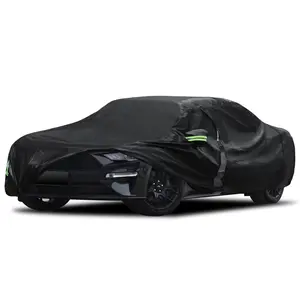 Car Cover Custom Fit for Ford Mustang 1994-2025, Waterproof Full Exterior Cover Rain Sun Protection with Door Zipper Black