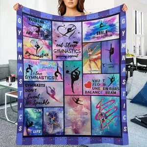 Flannel Blanket |Ultra Soft Gymnastics Flannel Throw Blanket, Perfect Gymnast Gifts For Girls Teens Women, Ideal Birthday Presents For Home Bed Sofa| Home & Gift
