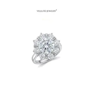 Platinum-Plated Moissanite Adjustable Ring, 2.0 Carat Total Weight – Refractive Index 2.65, Top Choice for Engagement, Skin-Friendly, Hypoallergenic