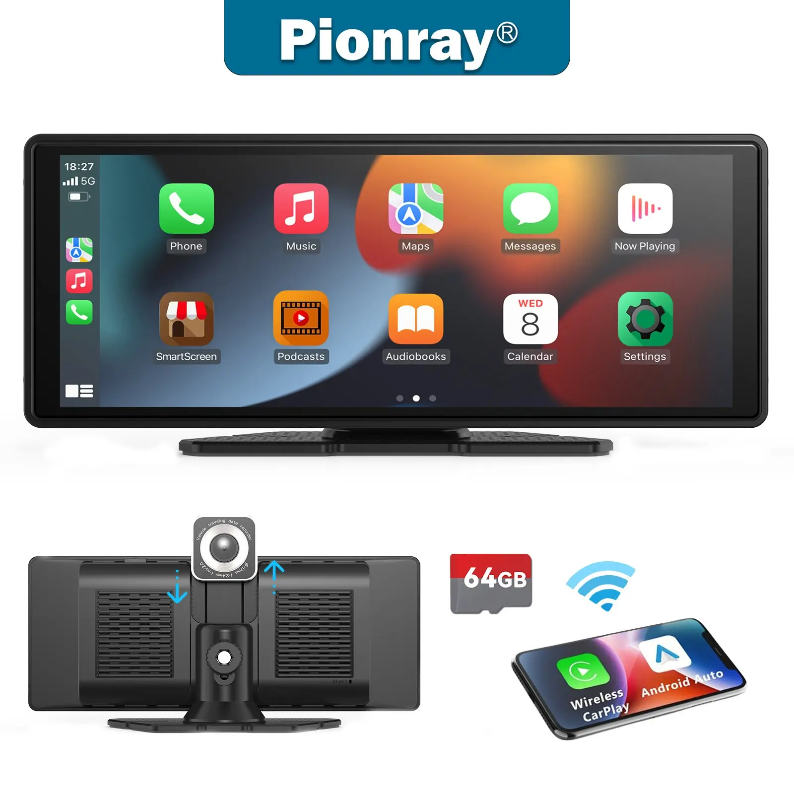 Deals for You Days,Upgrading an Old Car,7-10 Inch Carplay Display Screen,Upgraded Carplay Screen,Touchscreen, Touchscreen Wireless Carplay, with Carplay/Android/Auto/Mirror Link/1080PBackup Camera/Bluetooth/GPS Navigation/AUXfor AllVehicles.