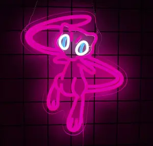 Mew Anime Neon Light Sign, MewTwo, Home Decor Accents, Game Room, Bedroom Decor, Room Decorations, Gamer, Gaming, Kids Room, Christmas, Birthday