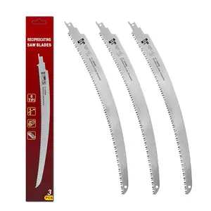 15 Inch Japanese Teeth Reciprocating Saw Blades 3-Piece, Arc Edge Wood Pruning Blades, 6TPI for Tree Trimming, Wood Cutting, Durable & Sharp, Fits Most Reciprocating Saws
