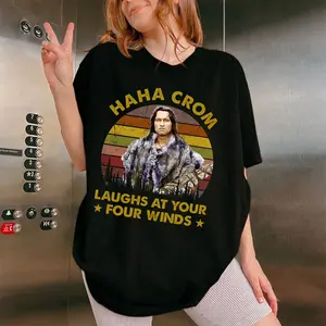 Vintage Conan The Barbarian Haha Crom Laughs at Your Four Winds T-Shirt, Conan the Barbarian Movie Tee, Arnold Schwarzenegger Shirt, Meme Shirt, Funny Tee, Unisex
