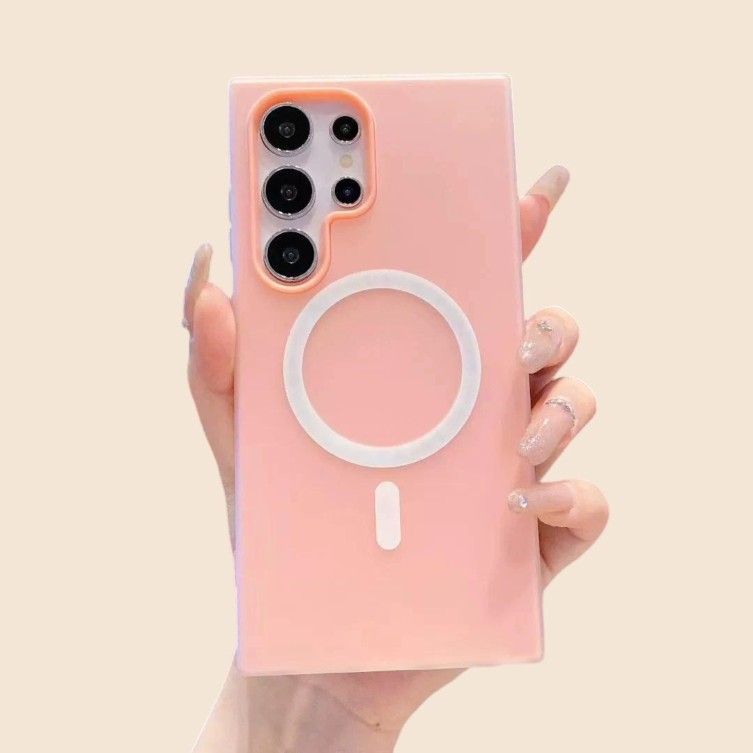 Phone Case For Samsung For Galaxy S26 S25 S24 S23 S22 Ultra Plus Fe Edge + 4G 5G New Jelly And PC 2-in-1 Candy-colored Translucent Anti-fall Mobile Phone Case Can Be Split Into Two For Use, Featuring Magnetic Wireless Charging