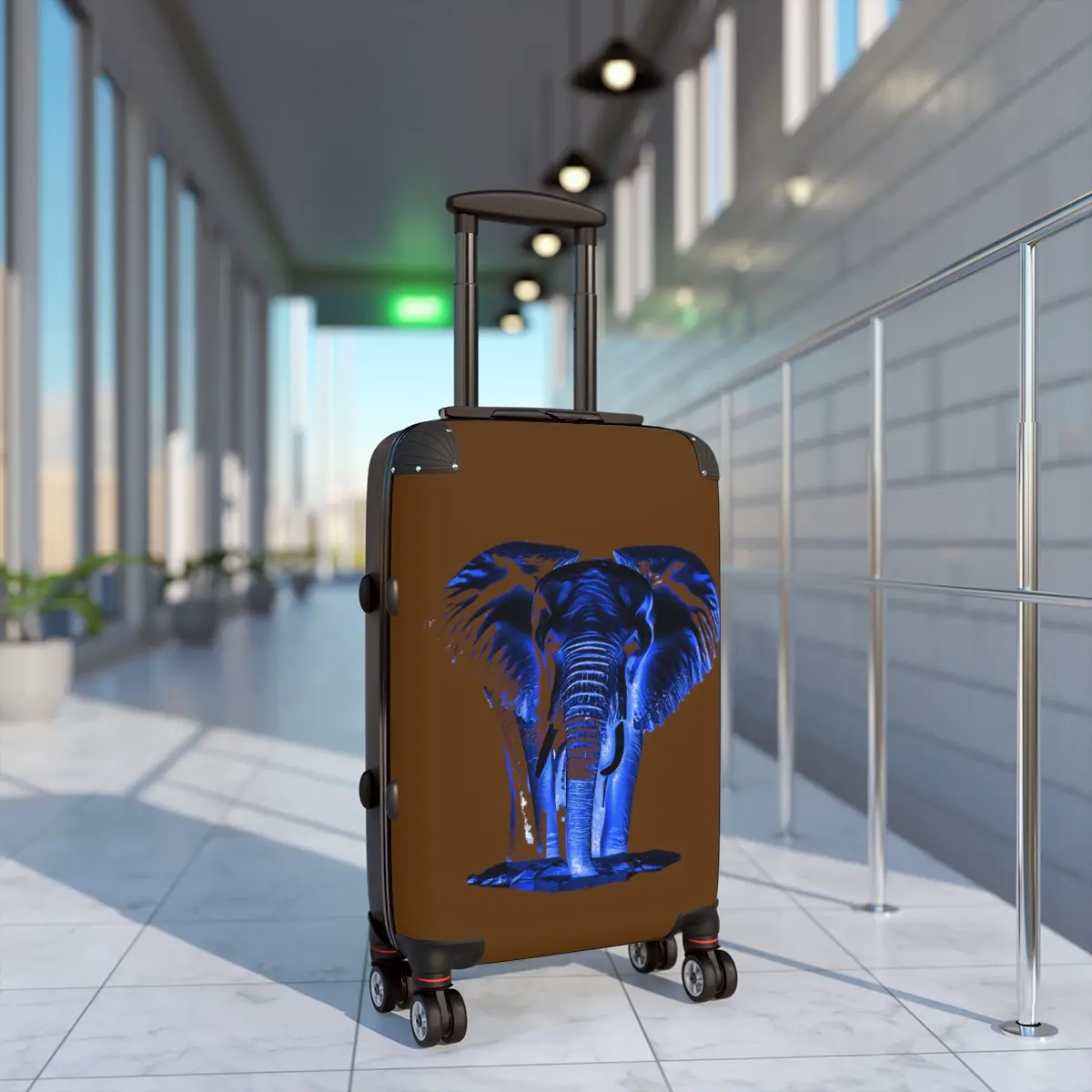 Jungle Elephant Giant Polycarbonate Shell Suitcase with 360° Swivel Wheels and Lock