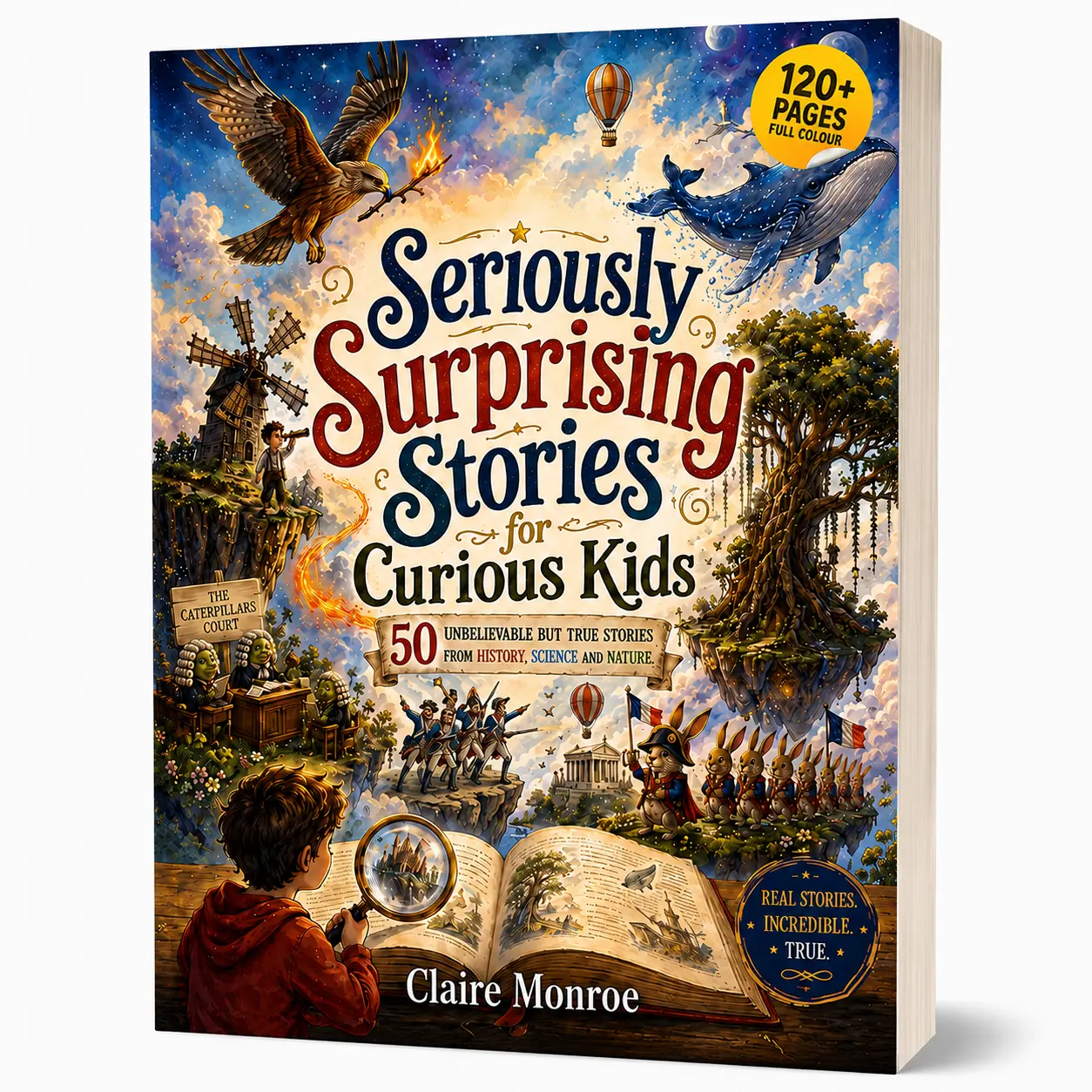 Claire Monroe - Seriously Surprising Stories For Curious Kids (Full Color Paperback) | 50 Unbelievable True History, Science, Nature Stories, Easy-To-Read Format, Twist Endings, 'Did You Know?' Sections For 6–10 Year-Old Curious Minds